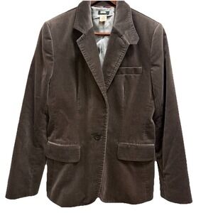 J Crew Velvet Gray Single Button Blazer Sz 10, 100% Cotton